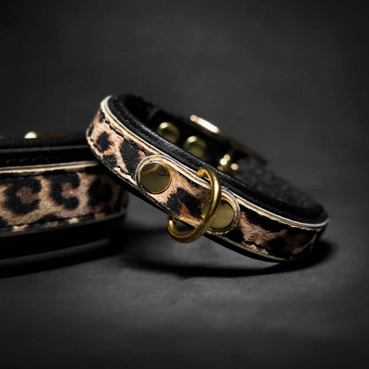 Leopard Puppy Leather Collar — Pre-Order