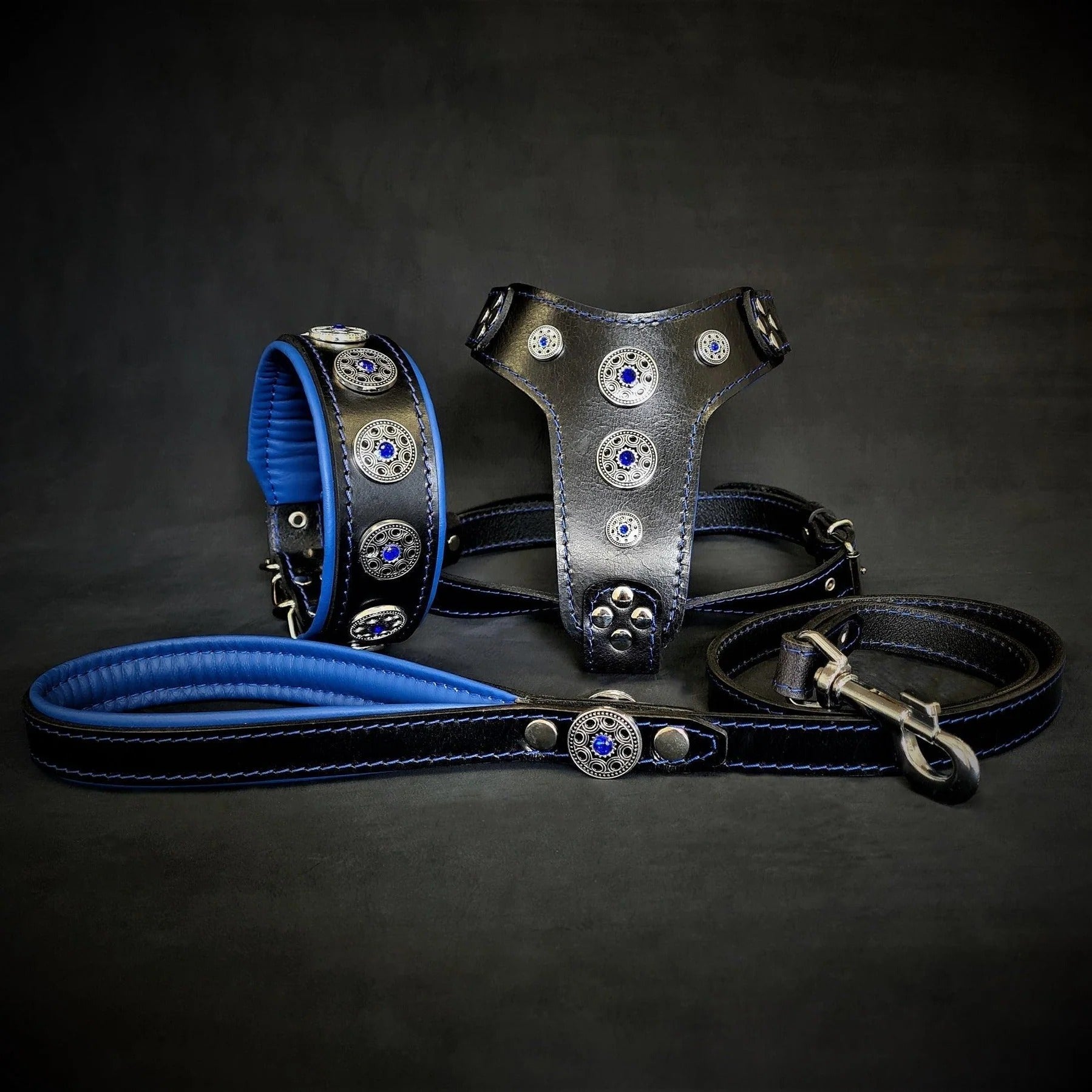 The ''Bijou'' SET -  Collar, Harness, Leash. Green