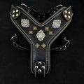 Aztec Leather Dog Harness — Black, Large Breeds
