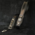 Aztec Leather Dog Leash — Black