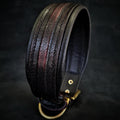 Cobra Pattern Leather Dog Collar — Brass Hardware