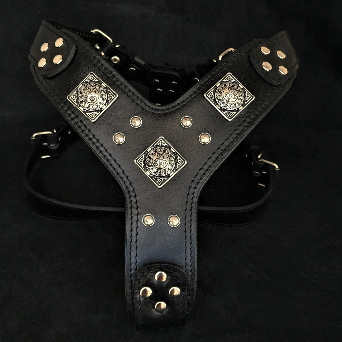 Eros Leather Dog Harness — All Black