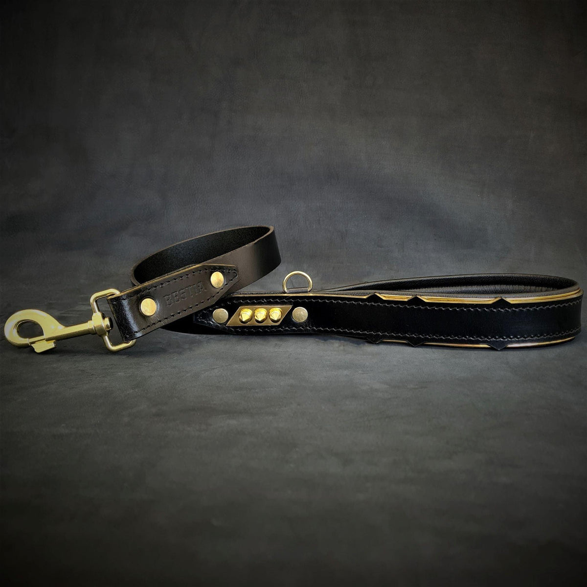 Midas Gold Spiked Leather Collar — 2.5"