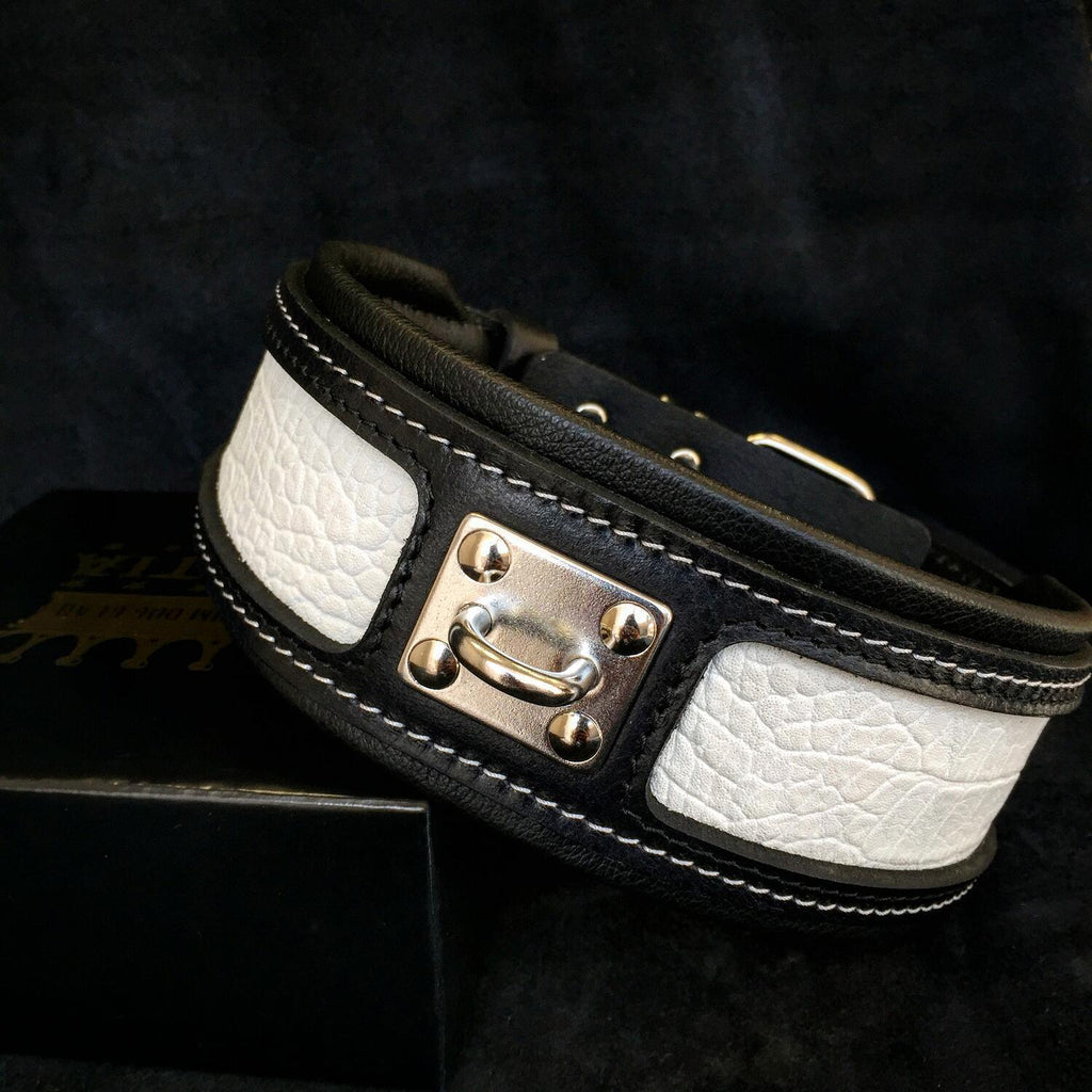 Reptile Embossed Leather Dog Collar — 2.5"