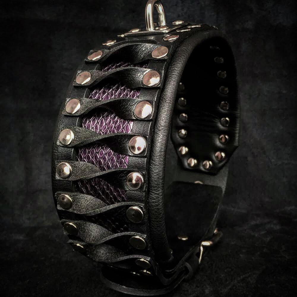 Steampunk Snakeskin Pattern Leather Collar